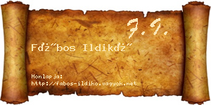 Fábos Ildikó névjegykártya